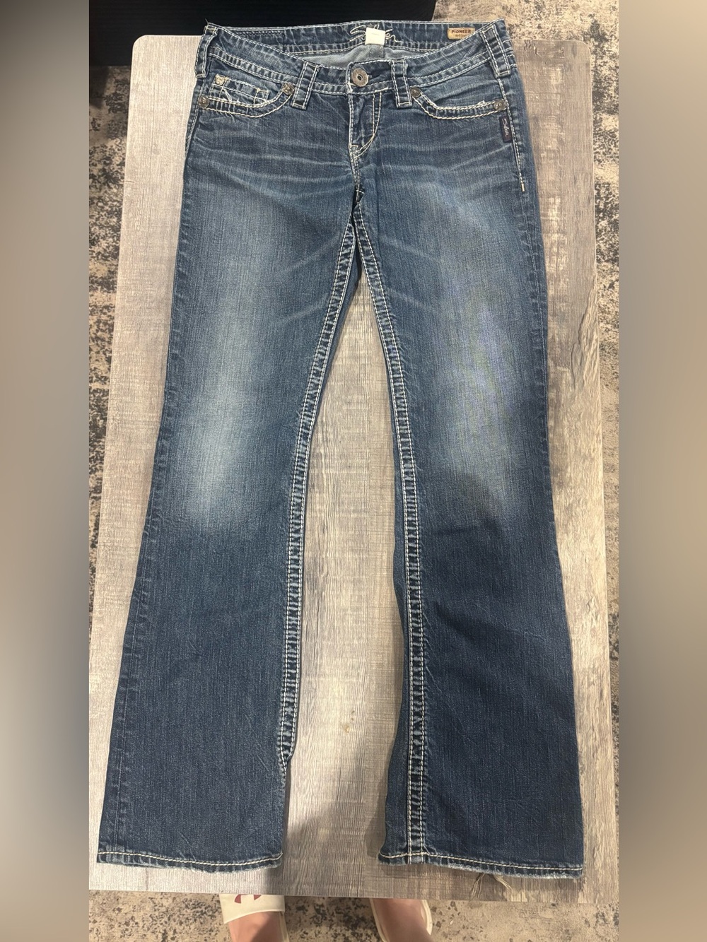 Silver Jeans Co. Pioneer Bootcut Thick Stitch Denim Jeans W28 L33 Y2K Western